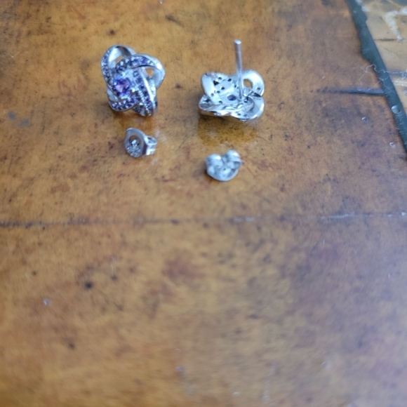 Elegant Silver Knot Earrings And Halo Necklace - Picture 2 of 7